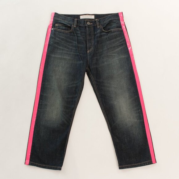 Marc by Marc Jacobs 'Annie' Boyfriend Crop Jeans | Neon Pink Racing Stripe - Picture 5 of 12